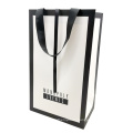 Custom Luxury White Card Gift Paper Shopping Clothes Bag Printed and Matte or Glossy Lamination with Ribbon Handle